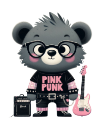 Pink Punk -gray bear 1
