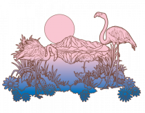 Flamingo Sunset Retro