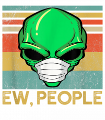 Vintage Ew People Alien Head Wearing Face Mask