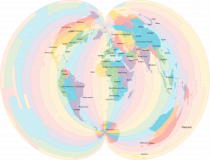 Projected Time Zones - Polyconic