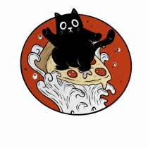 Pizza surf cat
