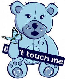 Don't Touch Me - Blue Teddy Bear