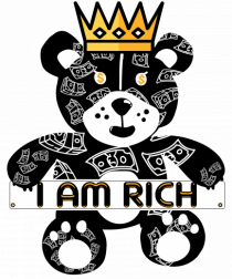 I Am Rich - Black Teddy Bear