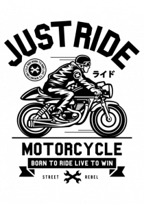 Just Ride Black Motorcycle