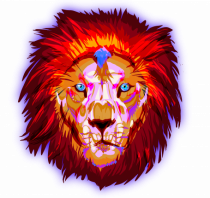 Skull Neon Lion