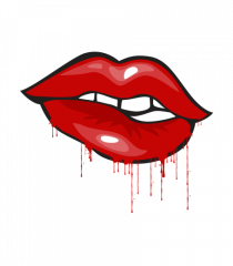 Red bloody lips