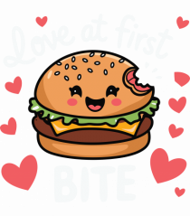 Love At First Bite | Cute Hamburger Pun