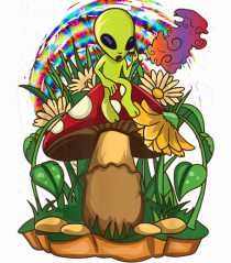 Magic Mushroom Alien Trippy Shroom