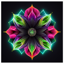 mandala neon light flower