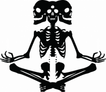 Meditation skeleton (alb/negru)