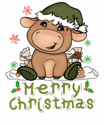 Vacă drăguță Merry Christmas HO HO HO