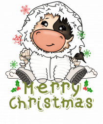 Vacă drăguță Merry Christmas HO HO HO