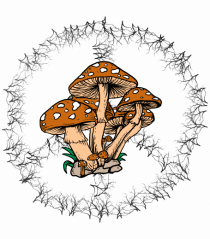 Mushroom Hippie Sign