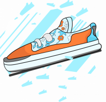 Rotten Brand - Baby blue orange flower sneaker