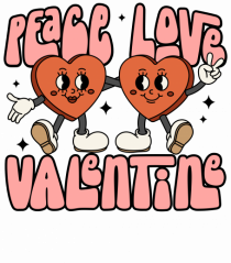 retro chic de Ziua Îndrăgostiților - Peace Love Valentine