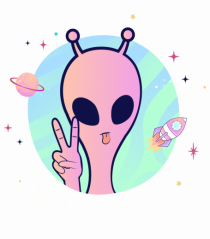 Cool Trippy Pink Alien