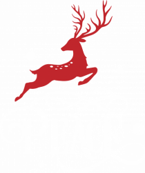 Peace White Reindeer Red