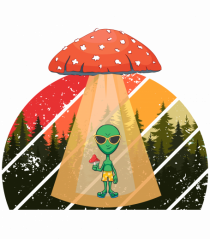 Psychedelic Mushroom Trippy Alien