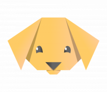 Cute Dog Face - Origami Style