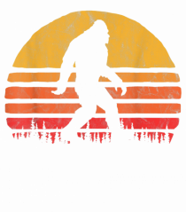  Bigfoot Walking Retro Sunset