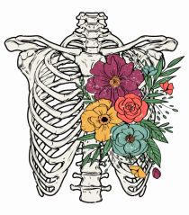 Rib Cage Floral Skeleton