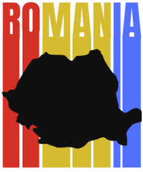 Romania tricolor in stil retro
