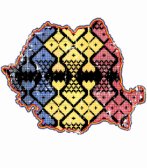Romania Tricolor Motive Nationale Vintage