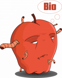 Red Bio worm apple