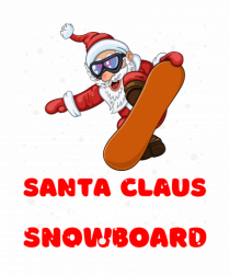 Santa Claus Is Coming On His Snowboard