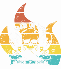 Skate or Die Skateboard Retro Skull