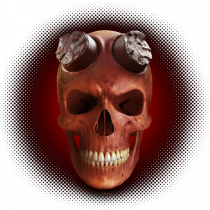 Craniu roșu - skull red 03 black
