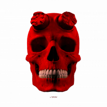Craniu roșu - skull red 04