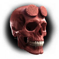 Craniu roșu - skull red 05 black