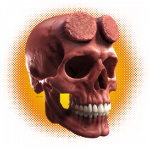 Craniu roșu - skull red 05 orange