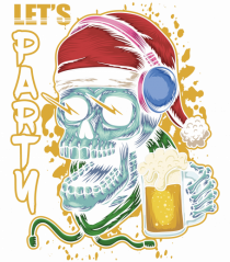 Skull Santa Let's Beer Party