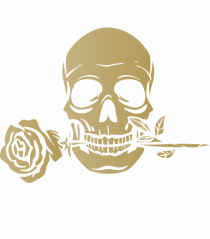 Skull with Golden Rose