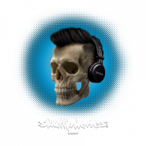 Craniu cu casti - skullphones 07 albastru 1