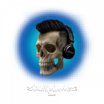 Craniu cu casti - skullphones 07 albastru 2
