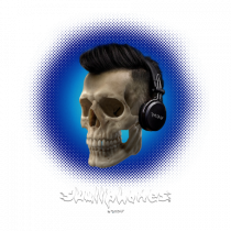 Craniu cu casti - skullphones 07 albastru 3