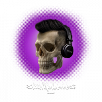 Craniu cu casti - skullphones 07 violet