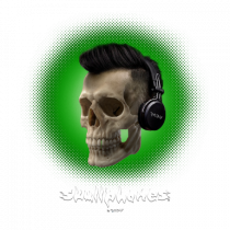Craniu cu casti - skullphones 07 verde