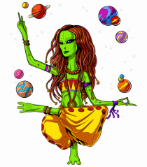 Space Alien Hippie Yoga Zen Meditation Psychedelic