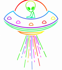 Space Alien UFO Neon Lights Rave