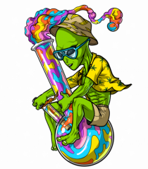 Space Alien Weed Bong Stoner Psychedelic