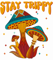 Stay Trippy Hippie Mushroom Retro