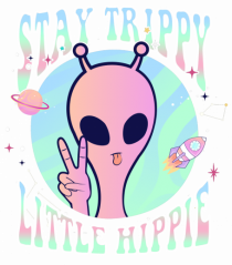 Stay Trippy Little Hippie Art Peace Sign
