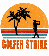 Sunset Golfer Strike Retro