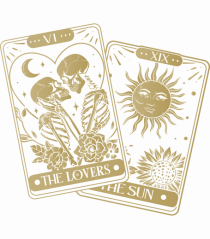 The Lovers Tarot Cards Gold