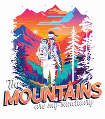 in stil synthwave - The mountains are my sanctuary