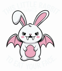 This Little Rabbit Wants to Eat Your Face Funny Halloween BatRabbit